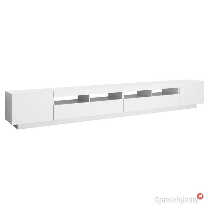 Szafka pod TV z oświetleniem LED biała 300x35x40