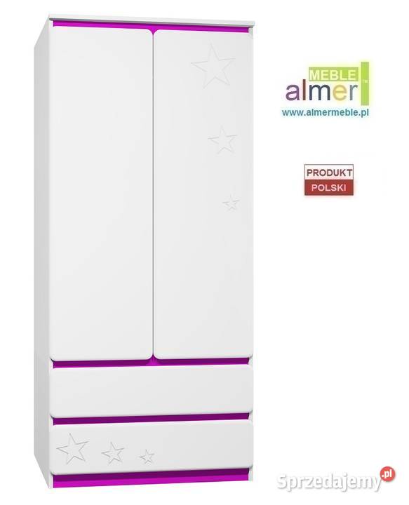 szafa dziecięca biała STARS MDF C21 90x55 w200 Koło