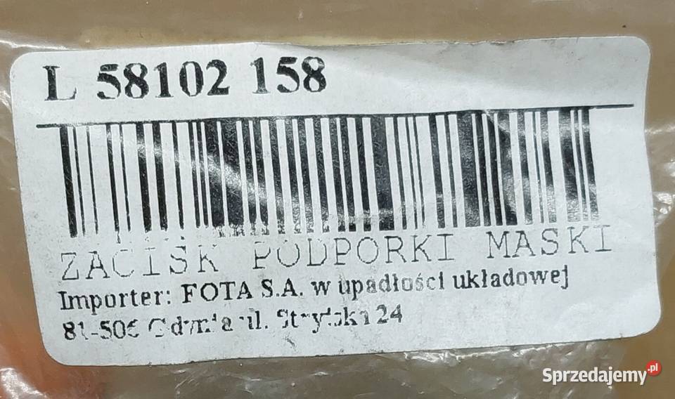 ZACISK PODPORY MASKI FIAT ALFA MITO 14501087 Mielęcin