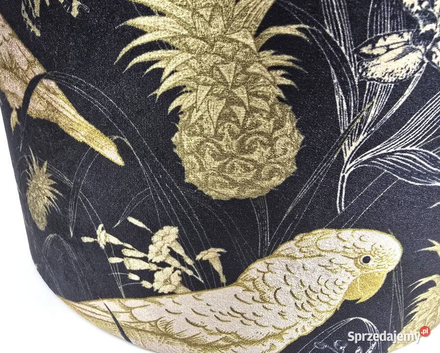 Glamour abażur cylinder ciemno zielony welur Bronisze