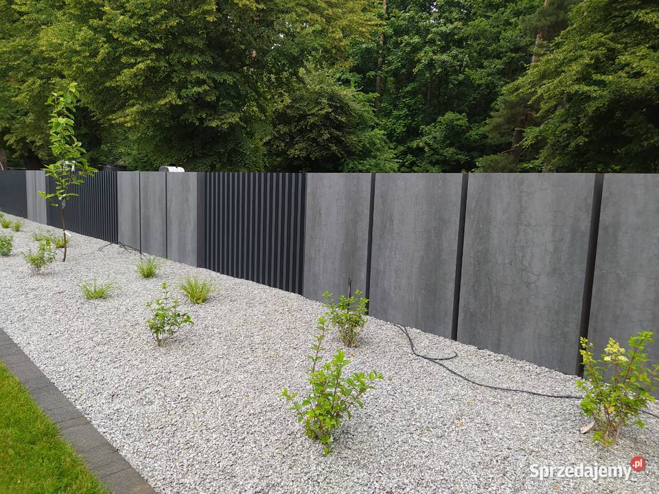Nowoczesne ogrodzenia spieki kwarcowe Słupek Elementy betonowe Kraków