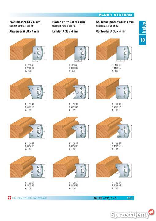 Noże profilowe 40x4mm do głowicy uniwersalnej Warszawa sprzedam