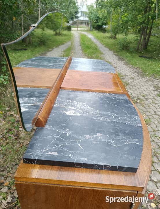 Francuski bufet Art Dco czarny marmur Kredensy i witryny Gdynia