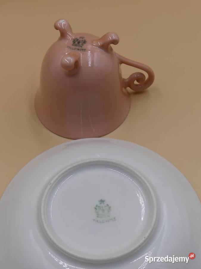 Zjawiskowy komplet do mokki Tułowice Tillowitz Porcelana i szkło Poznań