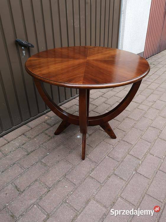 Stolik Ława ARTDECO PRL Unikat Orzech Antyk Swarzędz