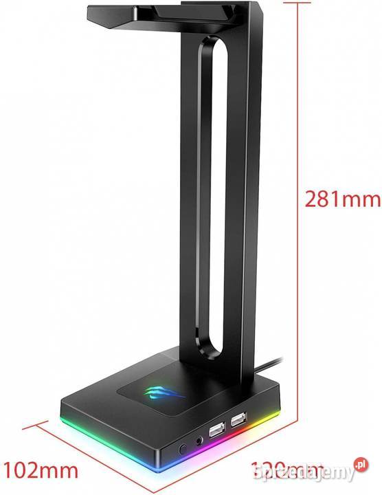 Stojak na słuchawki Havit RGB z 35 mm AUX i 2 Zamość