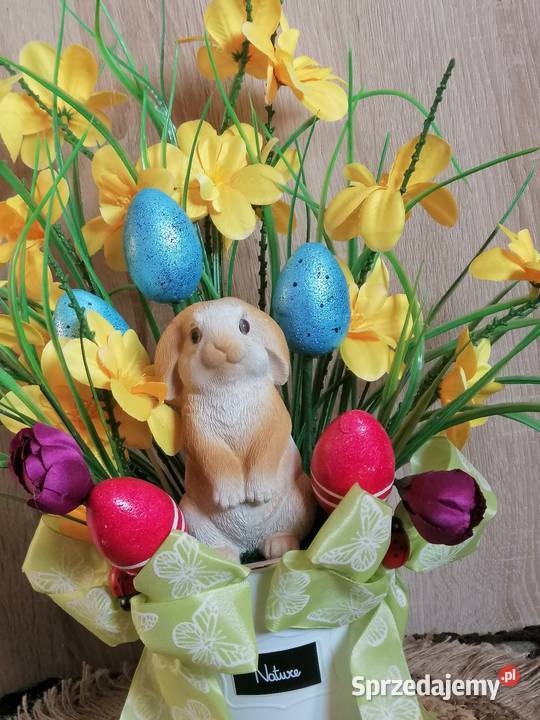 Oryginalna dekoracja świąteczna z zajączkiem w Wielkanoc Katowice sprzedam