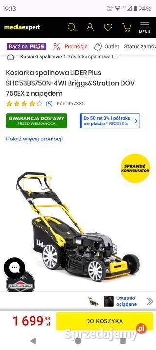 Kosiarka lider plus 51 z napedem Miechów