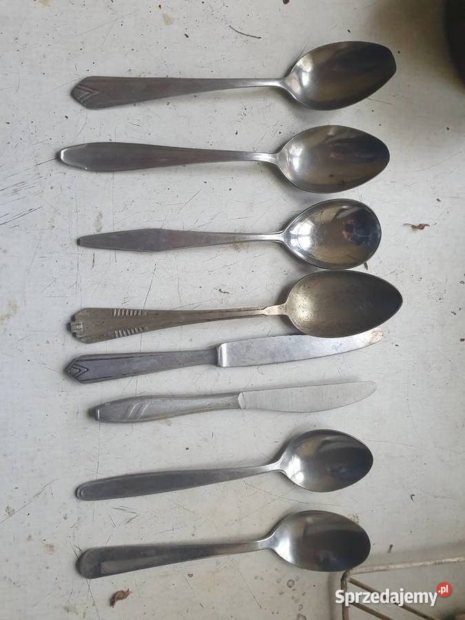 Sztućce metalowe stare vintage retro min Gerlach Warszawa