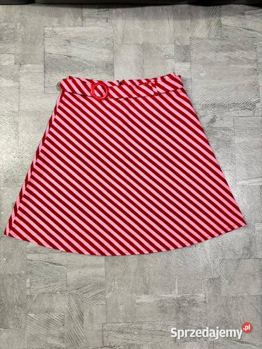 Czerwona spódniczka w paski Tkanina  łódzkie Zgierz