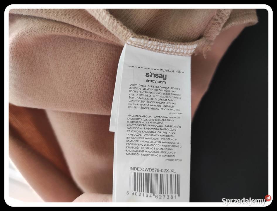 cappuccino beżowa sukienka SINSAY Basic XL 42 Płock