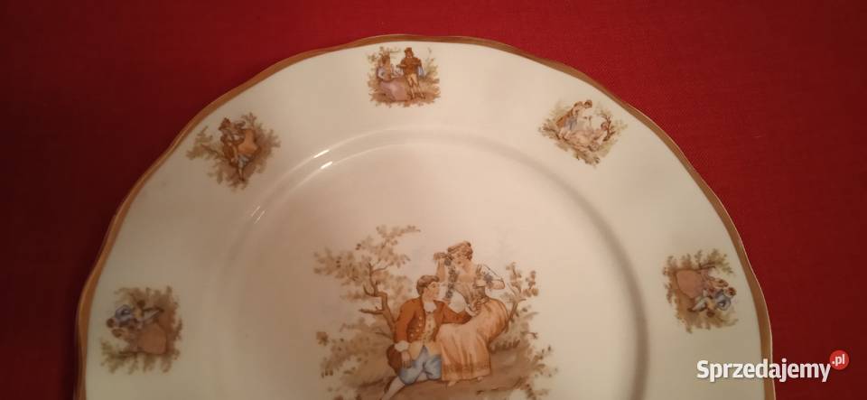 Ozdobny duży talerz z porcelany Świdnica