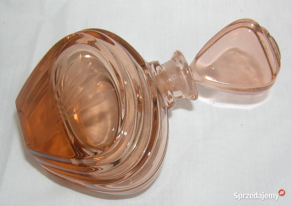 flakon na perfumy vintage 02 szkło rozalinoweAlD Bartków