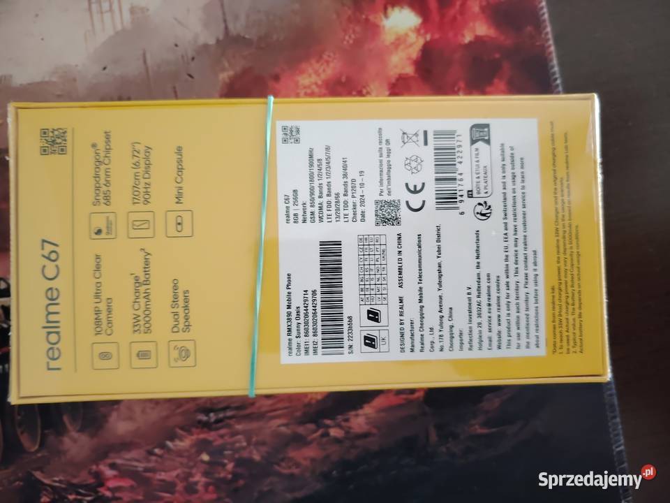 Realmy c67 8256 Gb sunny oasis nowy Wejherowo sprzedam