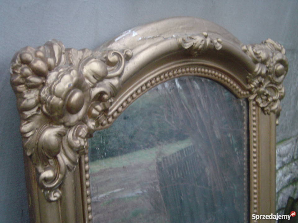 Antyczne duże lustro w zabytkowej ramie Wrocław