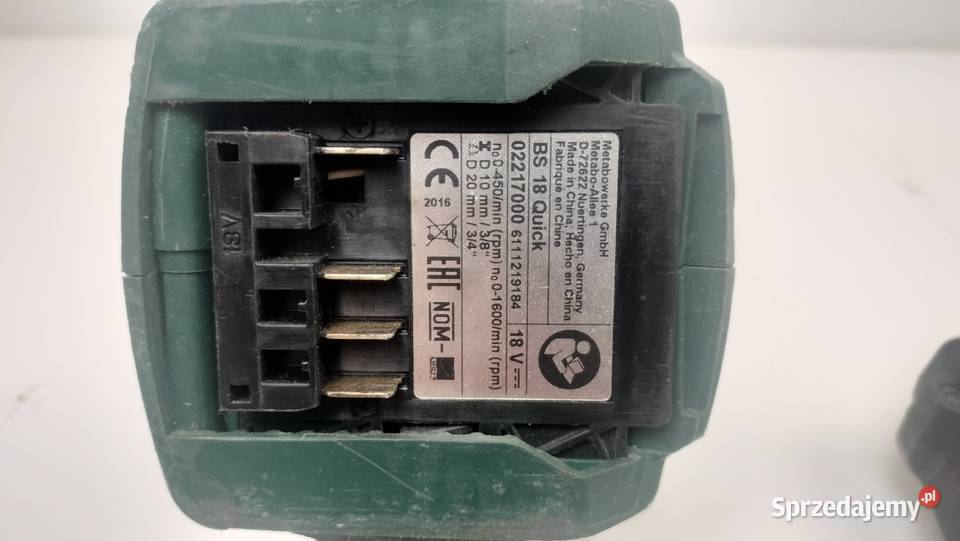 Wkrętarka Metabo BS 18 Quick 18V 1600 obrmin 48 Leszno