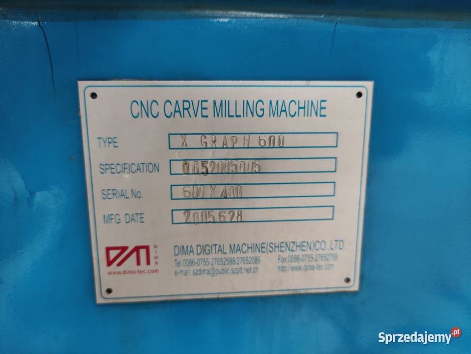 frezarka cnc Knuth X Grapgh 600 Dima grawerka Częstochowa sprzedam