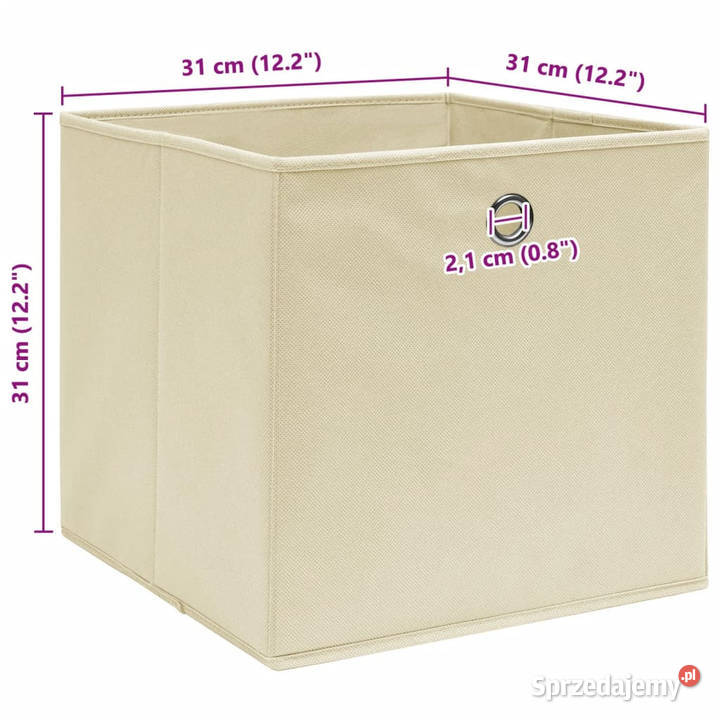 Pudełka 4 kremowe 32x32x32 tkanina WM288357 Warszawa