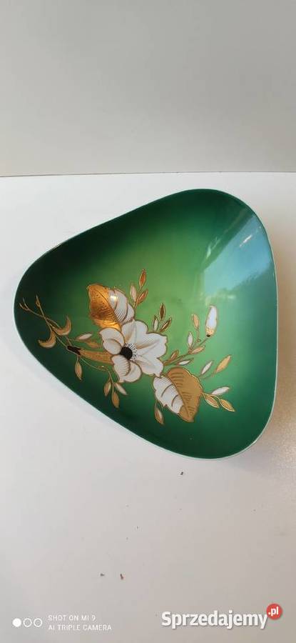 Porcelanowy półmisek Wallendorf Goldrelief lata śląskie Pszczyna