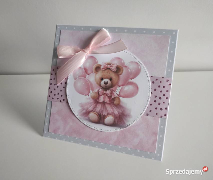 Kartka ręcznie robiona na urodziny roczek Rękodzieło Łódź sprzedam