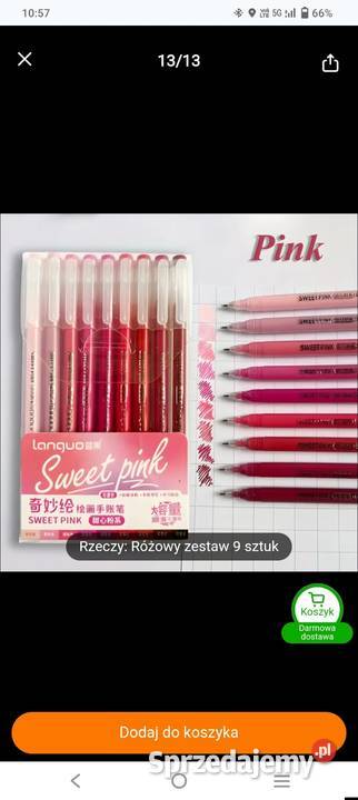 Zestaw 9 długopisów żelowych Languo w odcieniach Artykuły szkolne pomorskie Kwidzyn