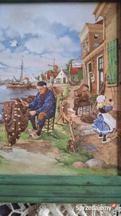 HOLENDERSKI OBRAZ MALOWANY NA PŁYTCE CERAMICZNEJ Piła