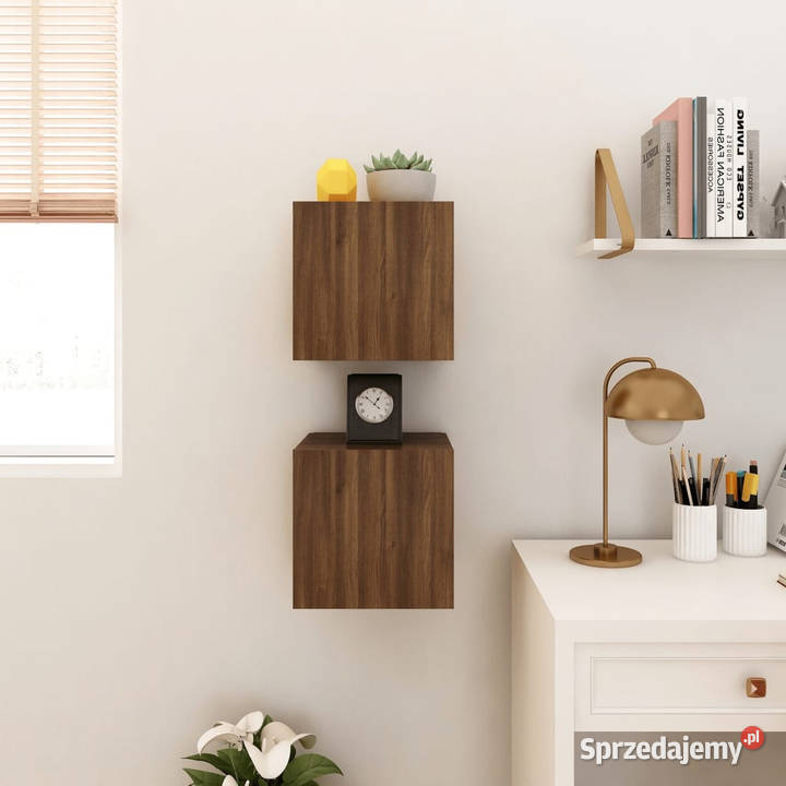 Wiszące szafki TV 2 brązowy dąb 305x30x30 Warszawa sprzedam