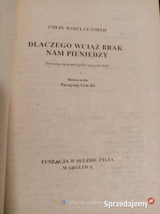 Dlaczego wciąż brak nam pieniądza Smith książki Warszawa sprzedam