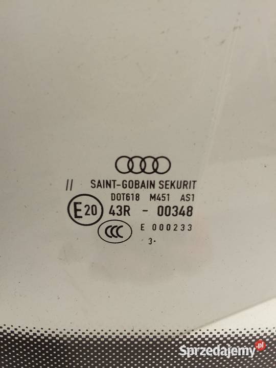 Szyba Przednia Audi A4 12 Oryginał Sensor Szary Bralin