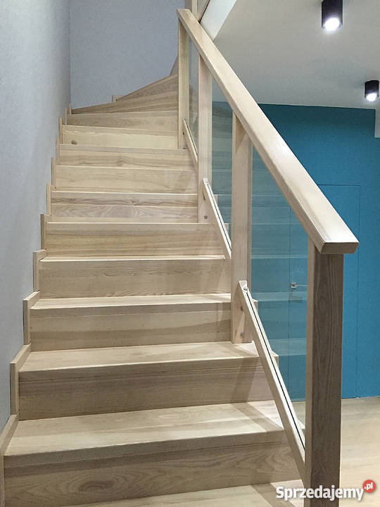 Balustrada drewniano szklana Jesion Szczecin