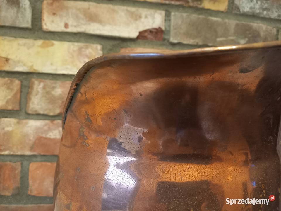 Pojemnik miedziany z ceramiką Osłanka na Gawroniec sprzedam