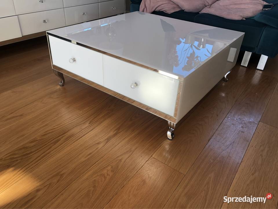 Stolik kawowy biały glamour nowoczesny Kępno