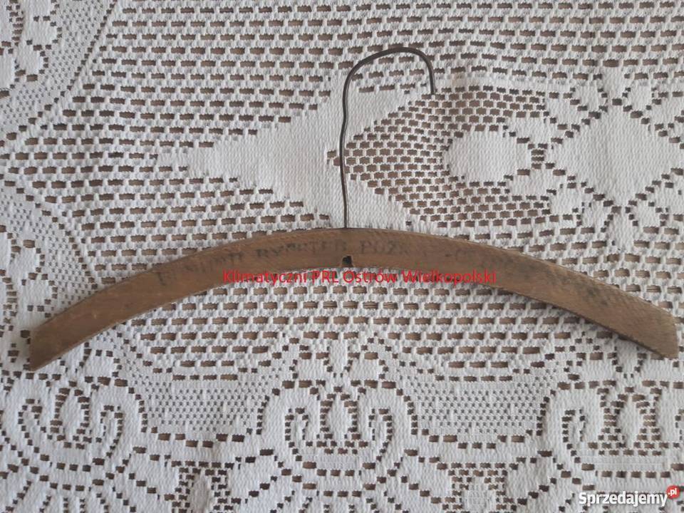 Stary zabytkowy wieszak drewniany sygnatura wielkopolskie Ostrów Wielkopolski