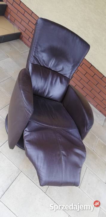 Fotel ze skóry naturalnej kręcony relaks