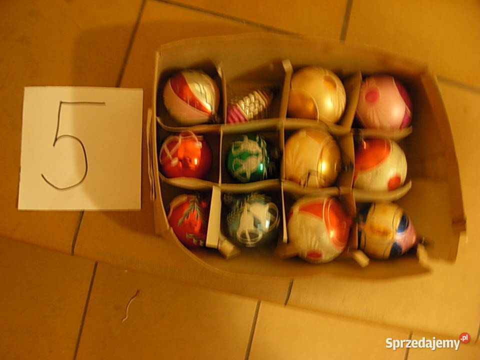 Bombki szklane ręcznie malowane z PRL Gdynia