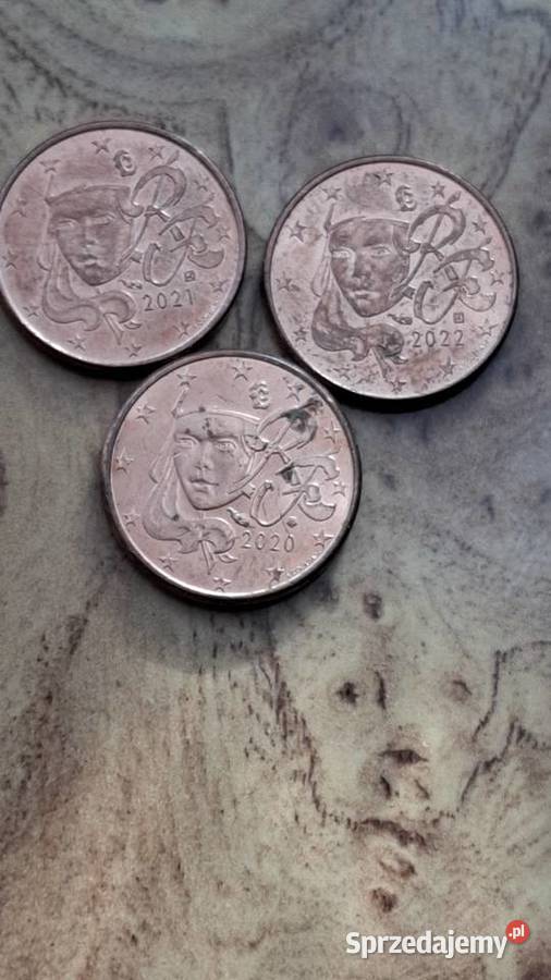 1 eurocent Francja 3 Rzadkie warmińsko-mazurskie