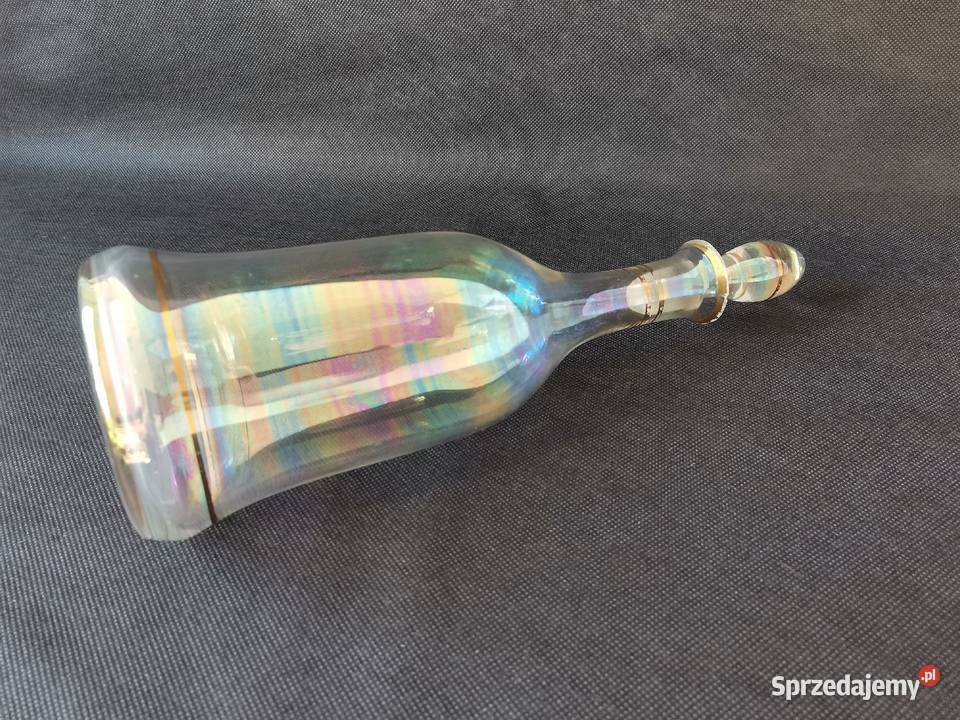 Stara przedwojenna karafka szkło opalizowane Art Katowice