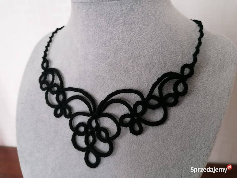 Piekny naszyjnik ozdoba szyi koronka artystyczna Słupca