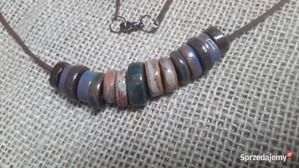 Naszyjnik ceramiczny ręcznie wykonany Otwock