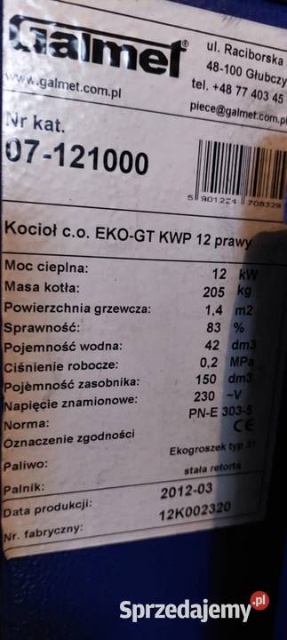 Sprzedam kocioł Galmet Włocławek