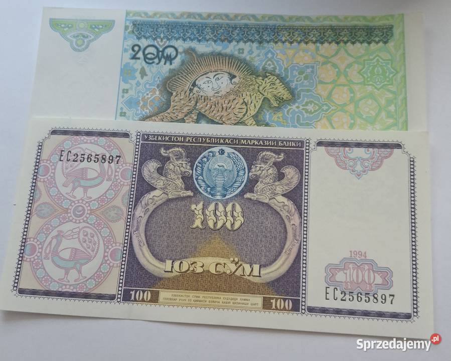 UZBEKISTAN2 BANKNOTY100 CYM200 CYM CAŁE ŁADNE