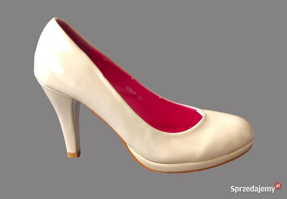 Klasyczne eleganckie ecri szpilki SDS 37 Chrzanów