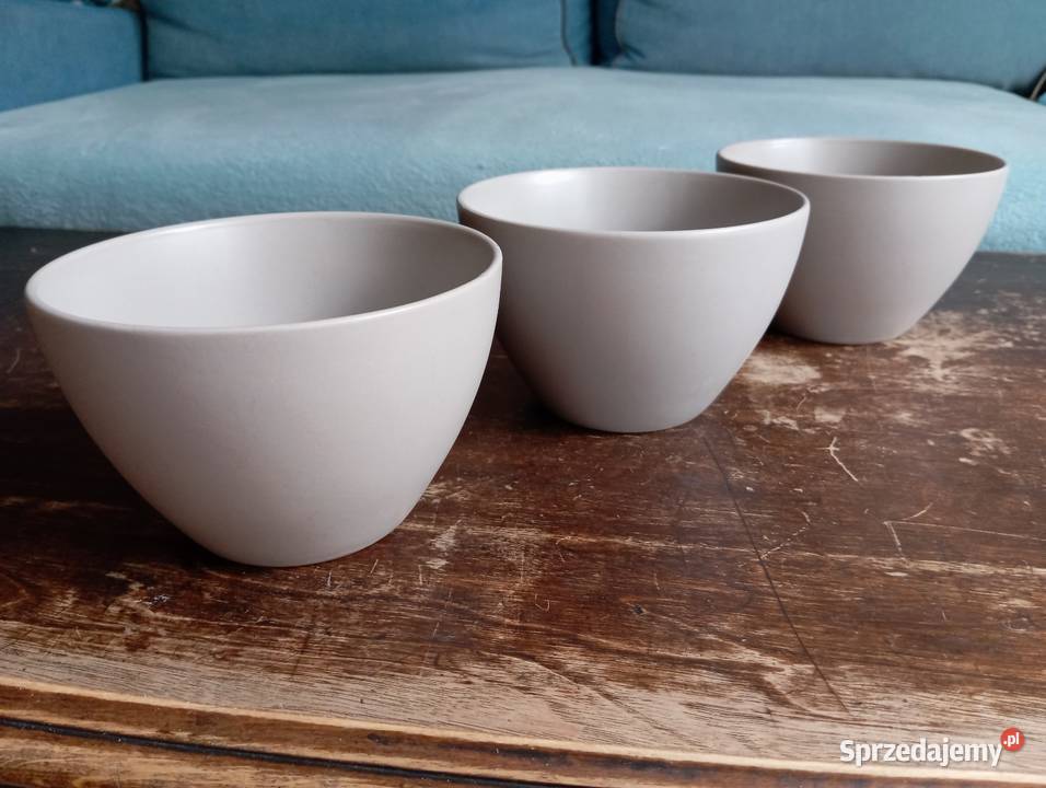 MISKI CERAMICZNE w kolorze szarobeżowym 3 mazowieckie Warszawa