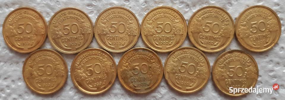 50 centimes Francja 1939r małopolskie Tarnów
