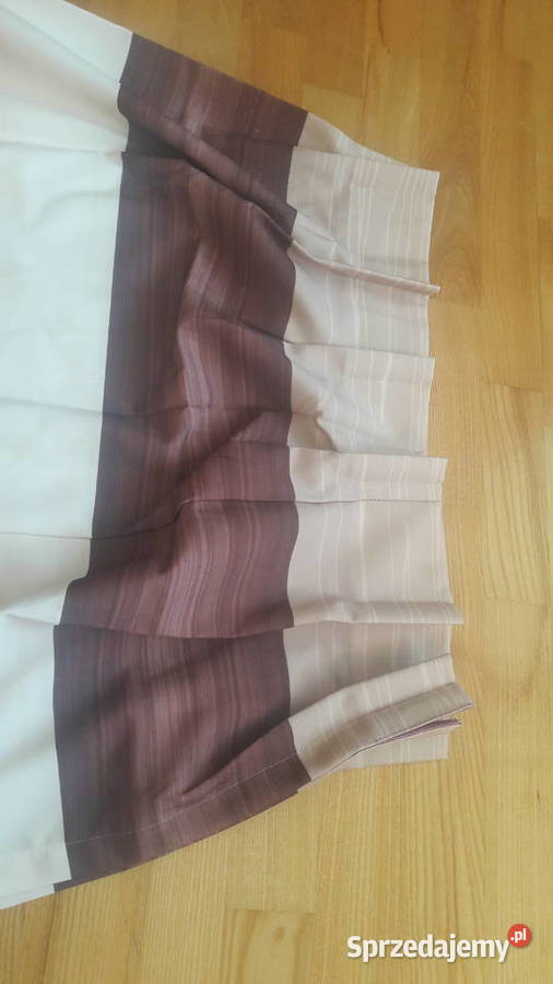 Tkanina satinet zasłona gotowa krembeżfioletbrąz mazowieckie Radom