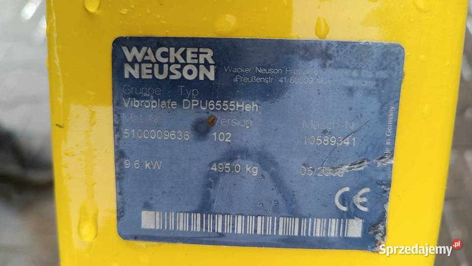 Zagęszczarka WACKER NEUSON DPU 6555 He 480 16r Pozostałe Sułów sprzedam