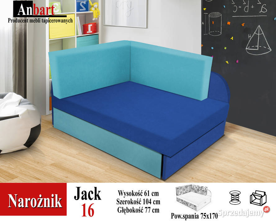 Kolorowa sofa dziecięca rozkładana PRODUCENT Łóżka Kępno