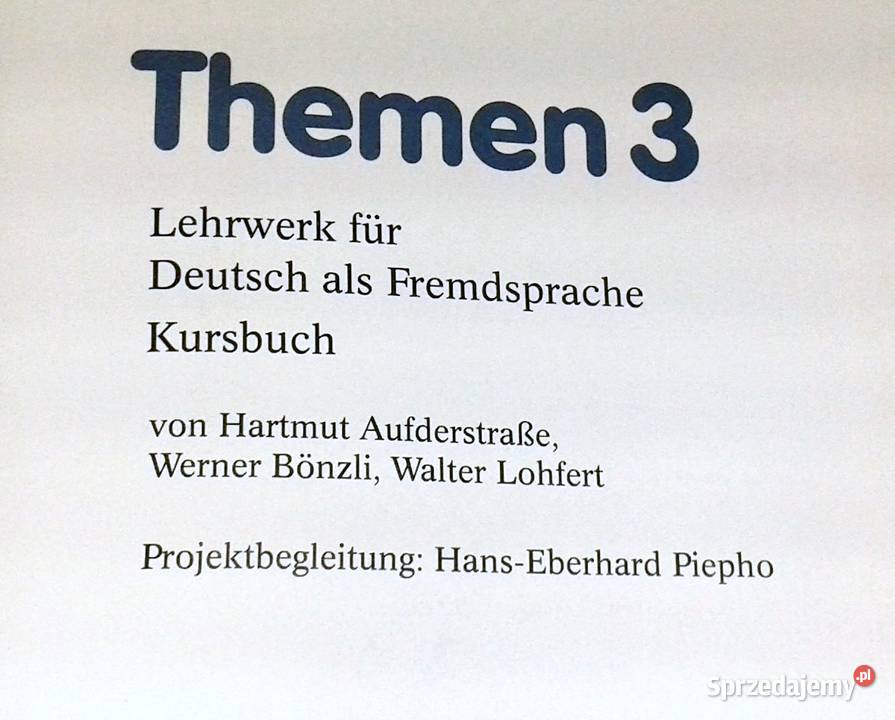 Themen 3 Kursbuch Hartmut Aufderstrasse W Bonzli lubelskie Chełm sprzedam
