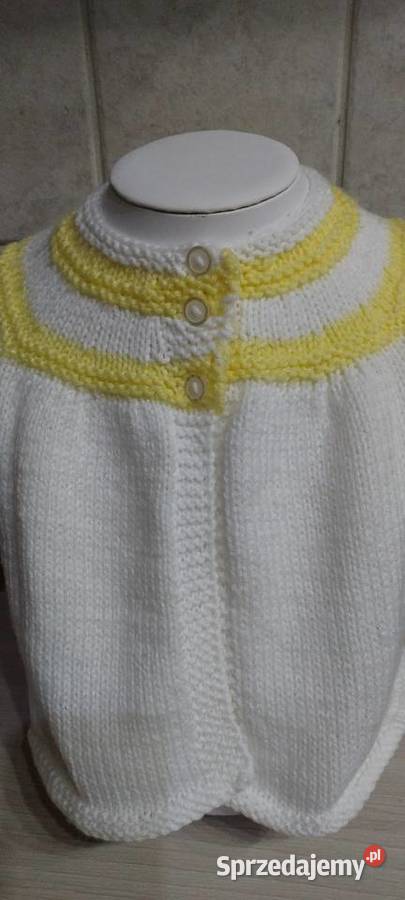 Sweterek biały z włóczki dziewczynki Lublin