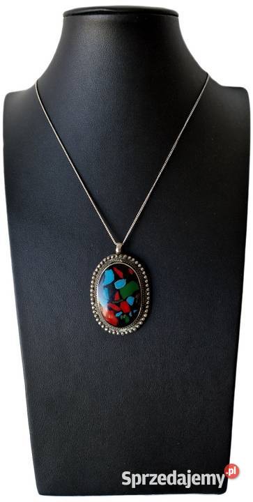 NEPAL NASZYJNIK WISIOR AMULET TURKUS MALACHIT Naszyjniki Częstochowa sprzedam